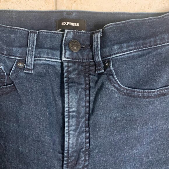 EXPRESS Skinny High Rise Cutoff Jeans - Size 4 Regular - Picture 4 of 7